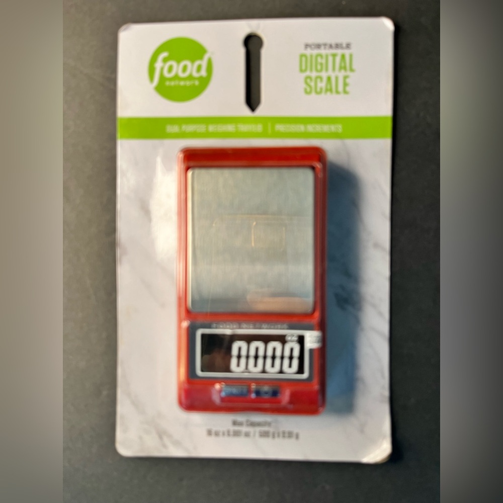Food‎ Network Kitchen Scale Precision Portable Digital Measuring Tray Red